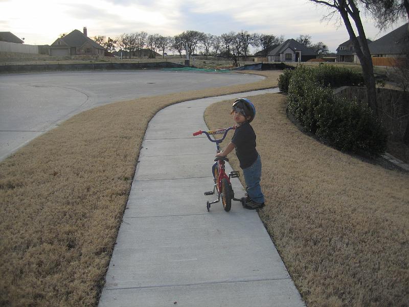 February282ndDayTrainingWheelsOff 004.jpg - Walking the bike - February 28